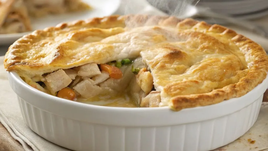 Campbell’s chicken pot pie fresh from the oven.